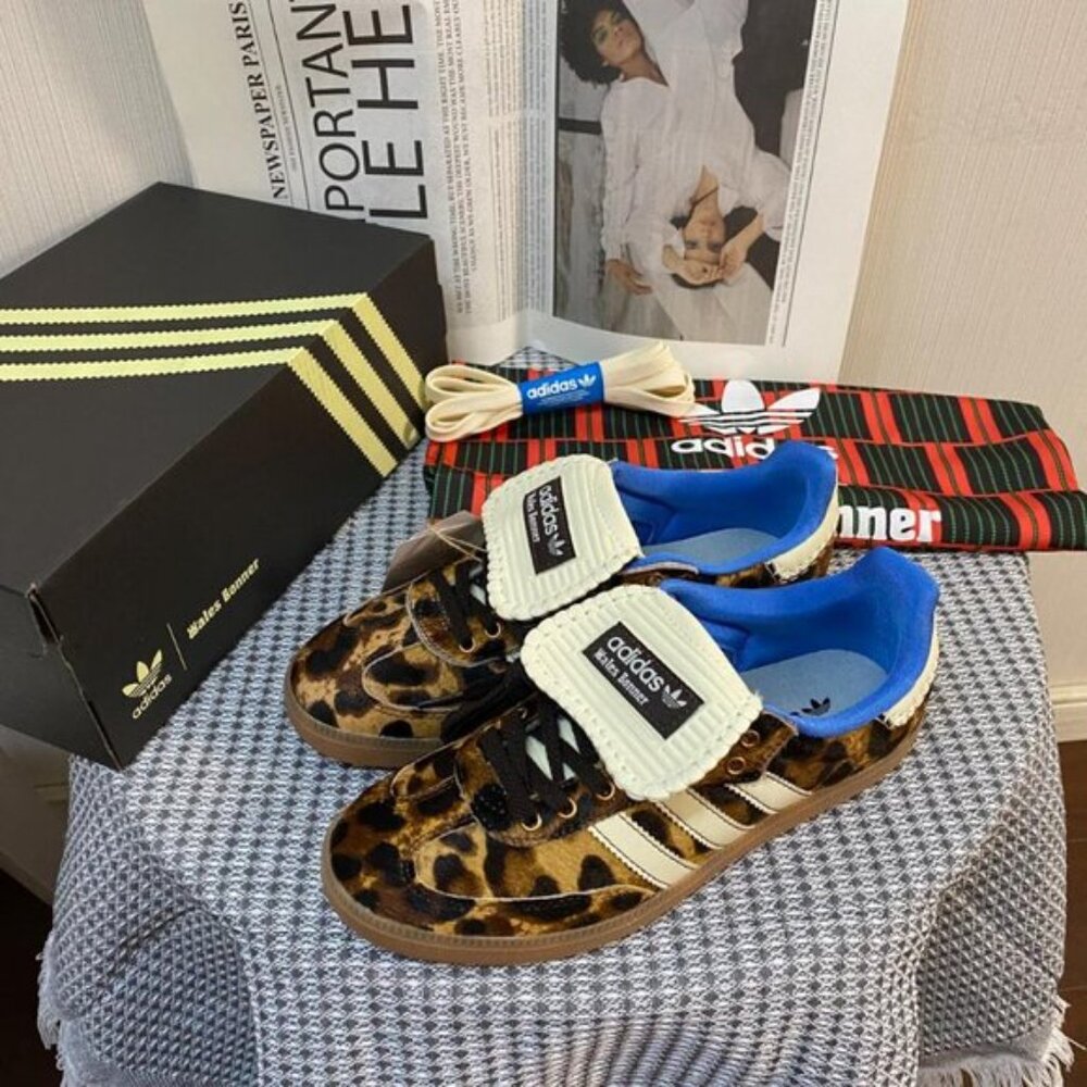 Adidas Wales Bonner x samba pony leopard Classic Fashion Board Shoes